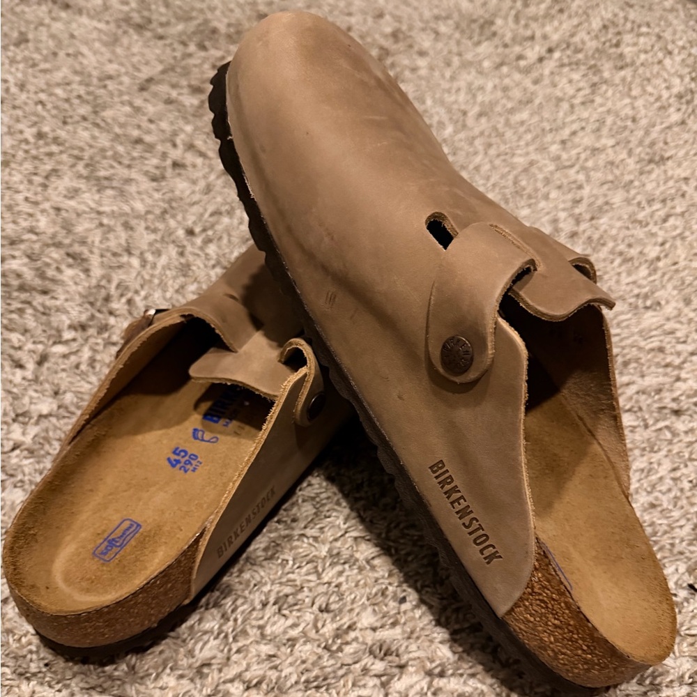 Birkenstock Men's Tan Slip-On Sandals